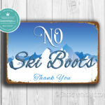 Classic Metal Signs No Ski Boots Sign 2