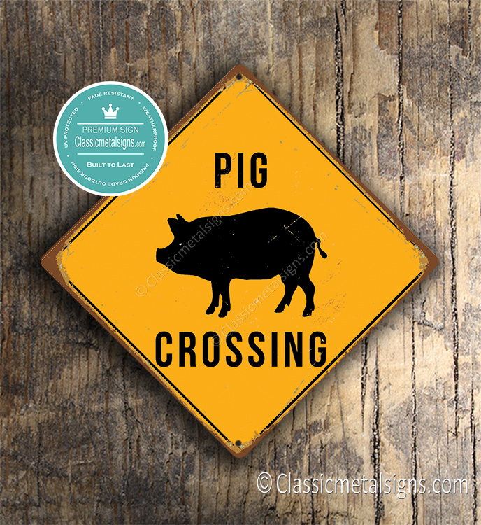 Pig Crossing Sign