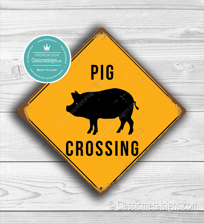 Pig Crossing Sign