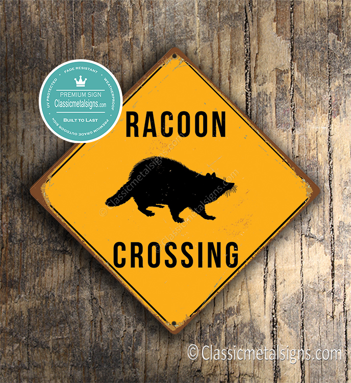 Racoon Crossing Sign