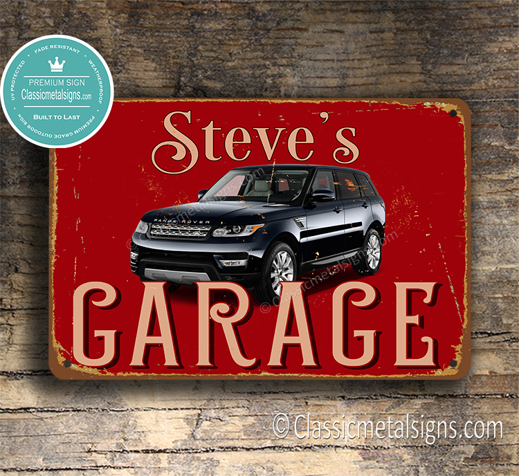 Personalized Range Rover Garage Sign