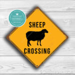 Classic Metal Signs Sheep Crossing Sign 1