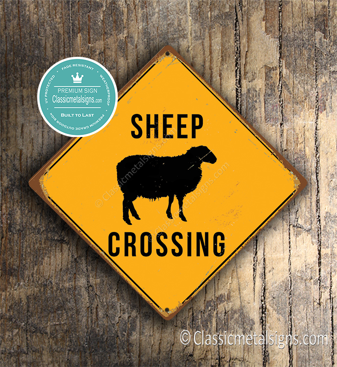 Classic Metal Signs Sheep Crossing Sign 2