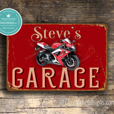 Personalized Suzuki Garage Sign