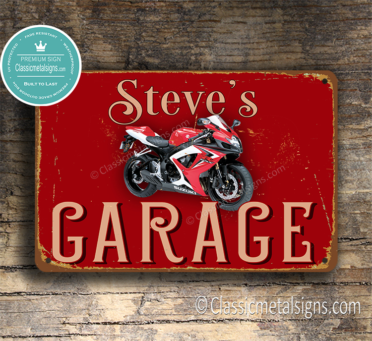 Personalized Suzuki Garage Sign