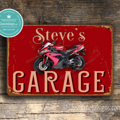Personalized Yamaha Garage Sign
