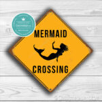 ClassicMetal Signs Mermaid Crossing Sign 1