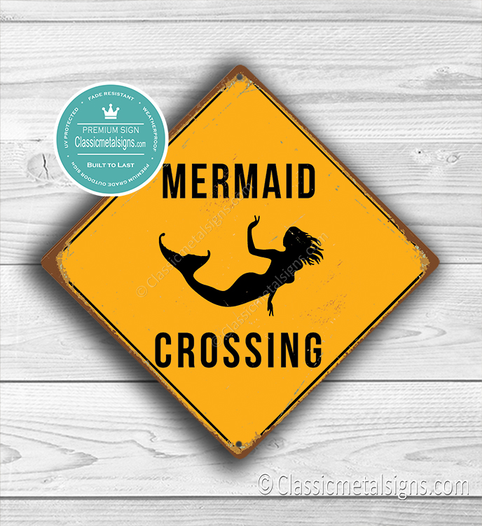 ClassicMetal Signs Mermaid Crossing Sign 1