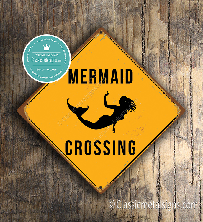 ClassicMetal Signs Mermaid Crossing Sign 2
