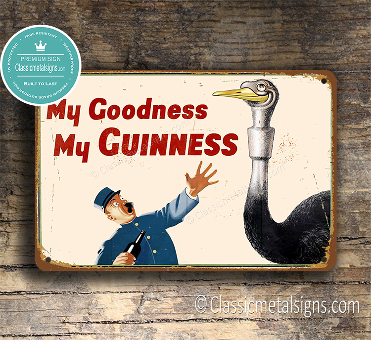 Goodness my Guinness Pelican Ireland Irish Beer TIN METAL SIGN BAR PUB 8x12" NEW 