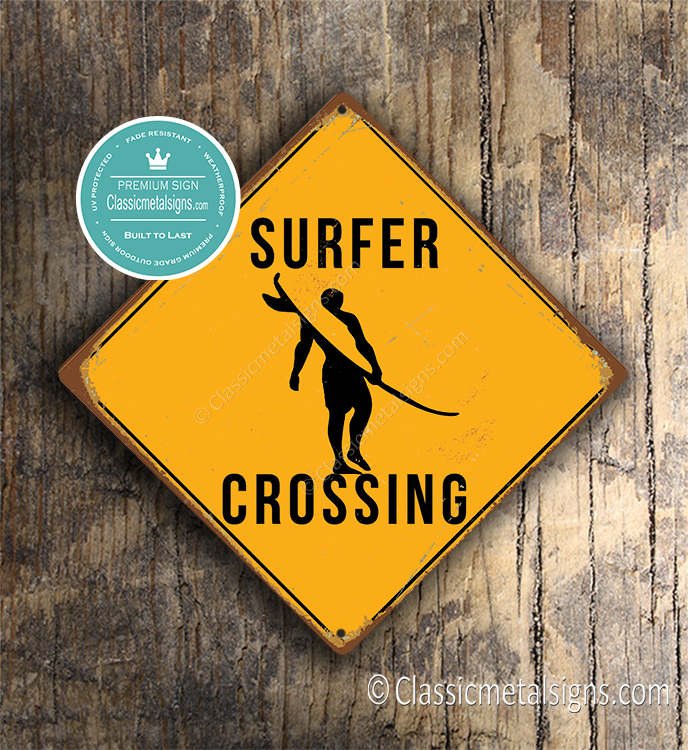 Surfer Crossing Sign