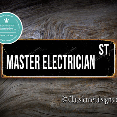 Master Electrician Street Sign Gift