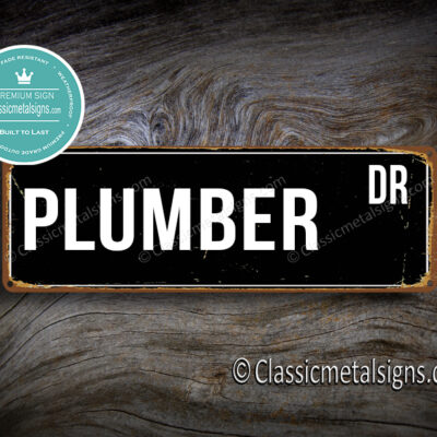 Plumber Street Sign Gift