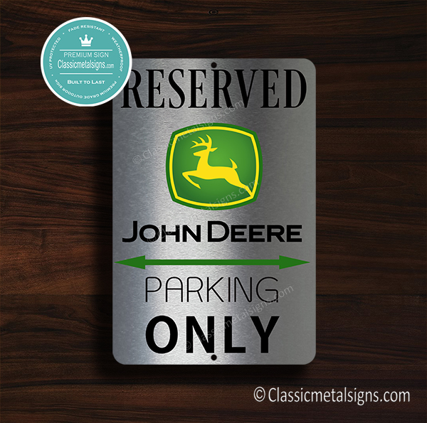 US SELLER-home decorators catalog John Deere parking only metal tin sign 