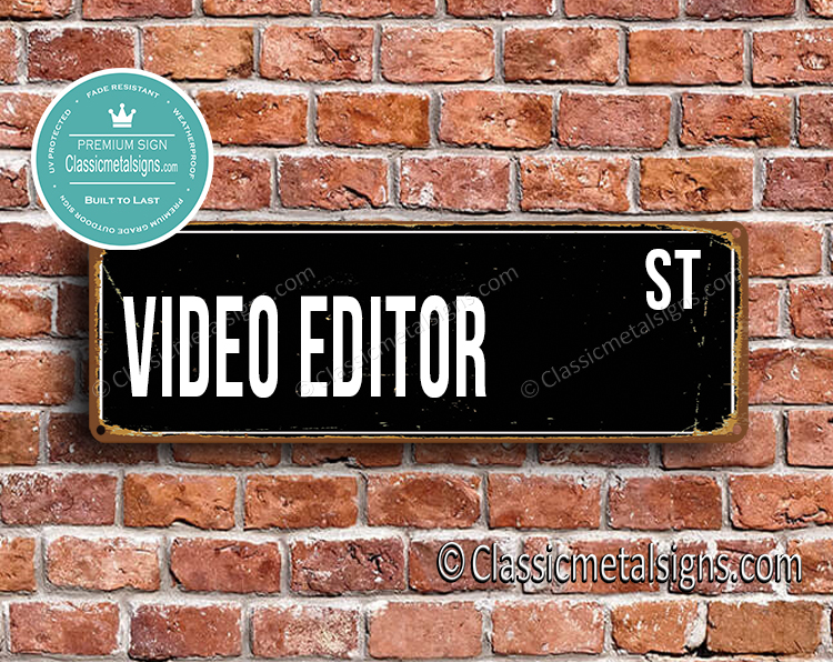Video Editor Street Sign Gift