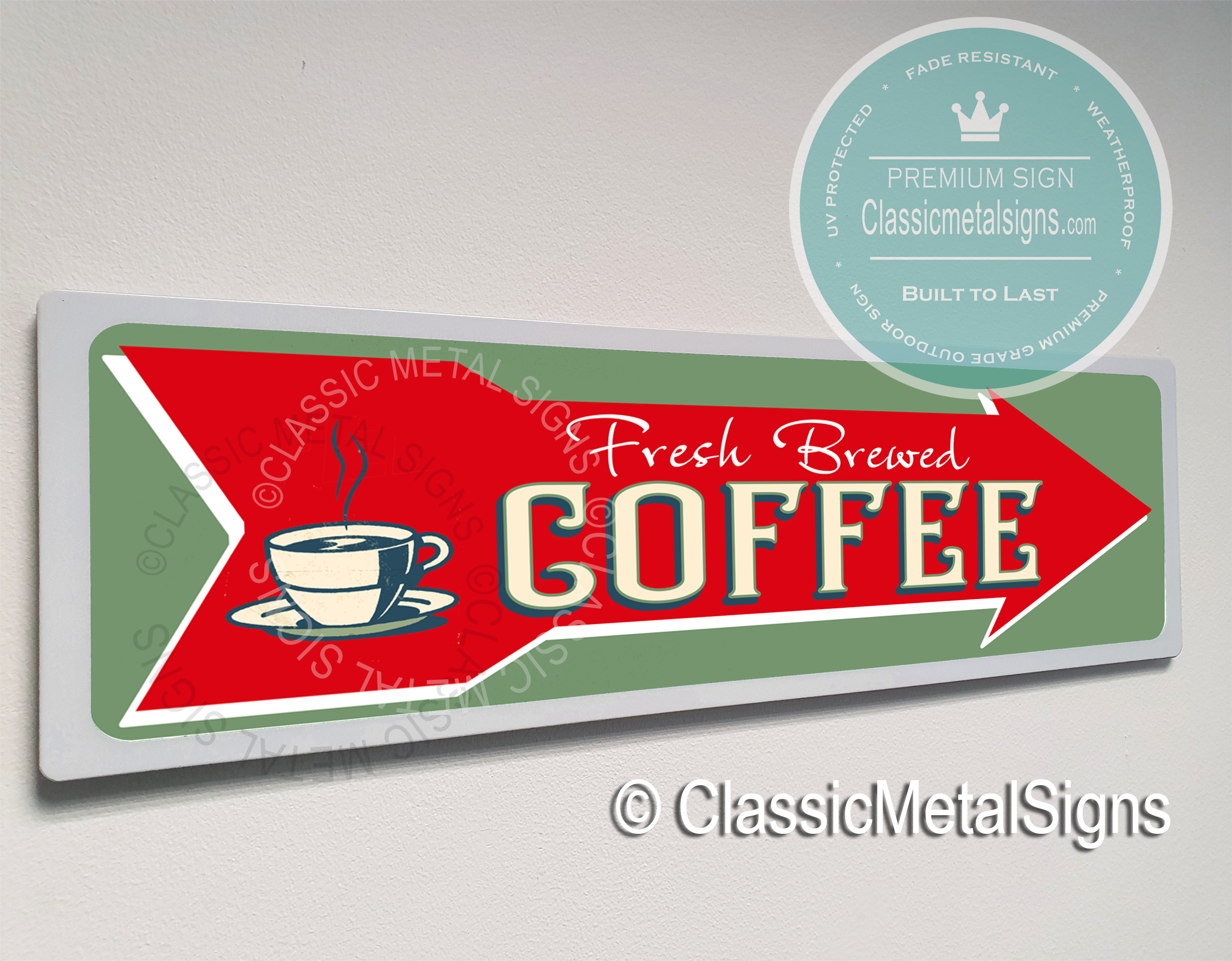 Classic Style Fresh Brewed Coffee Sign