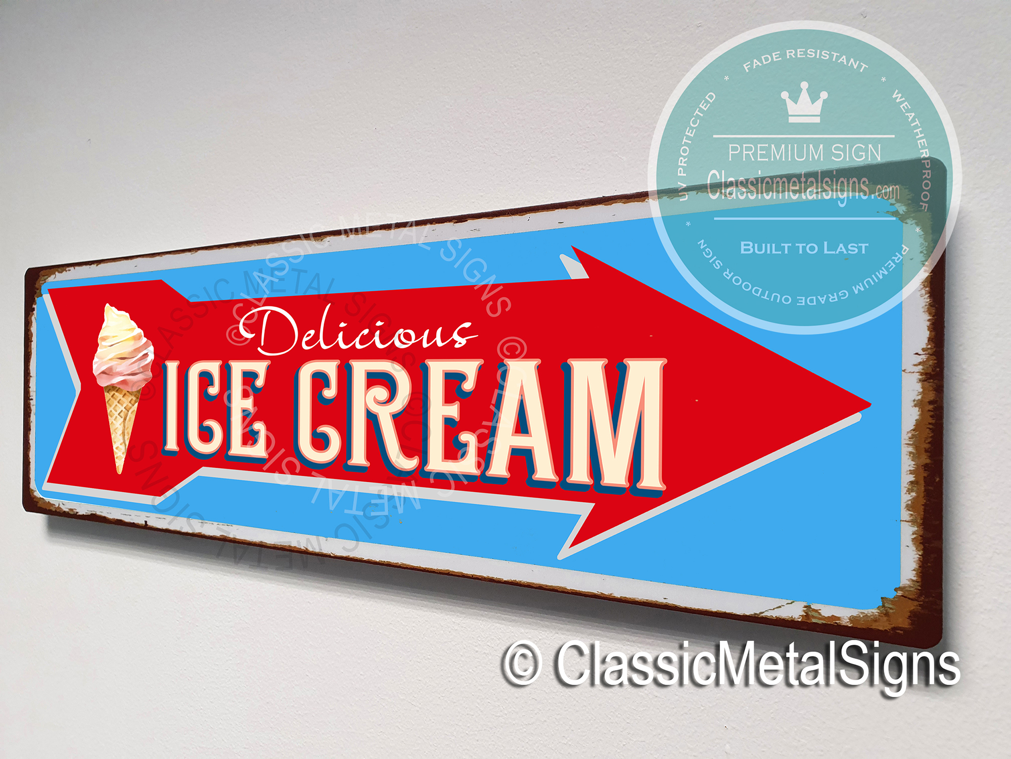 Ice Cream Directional Sign