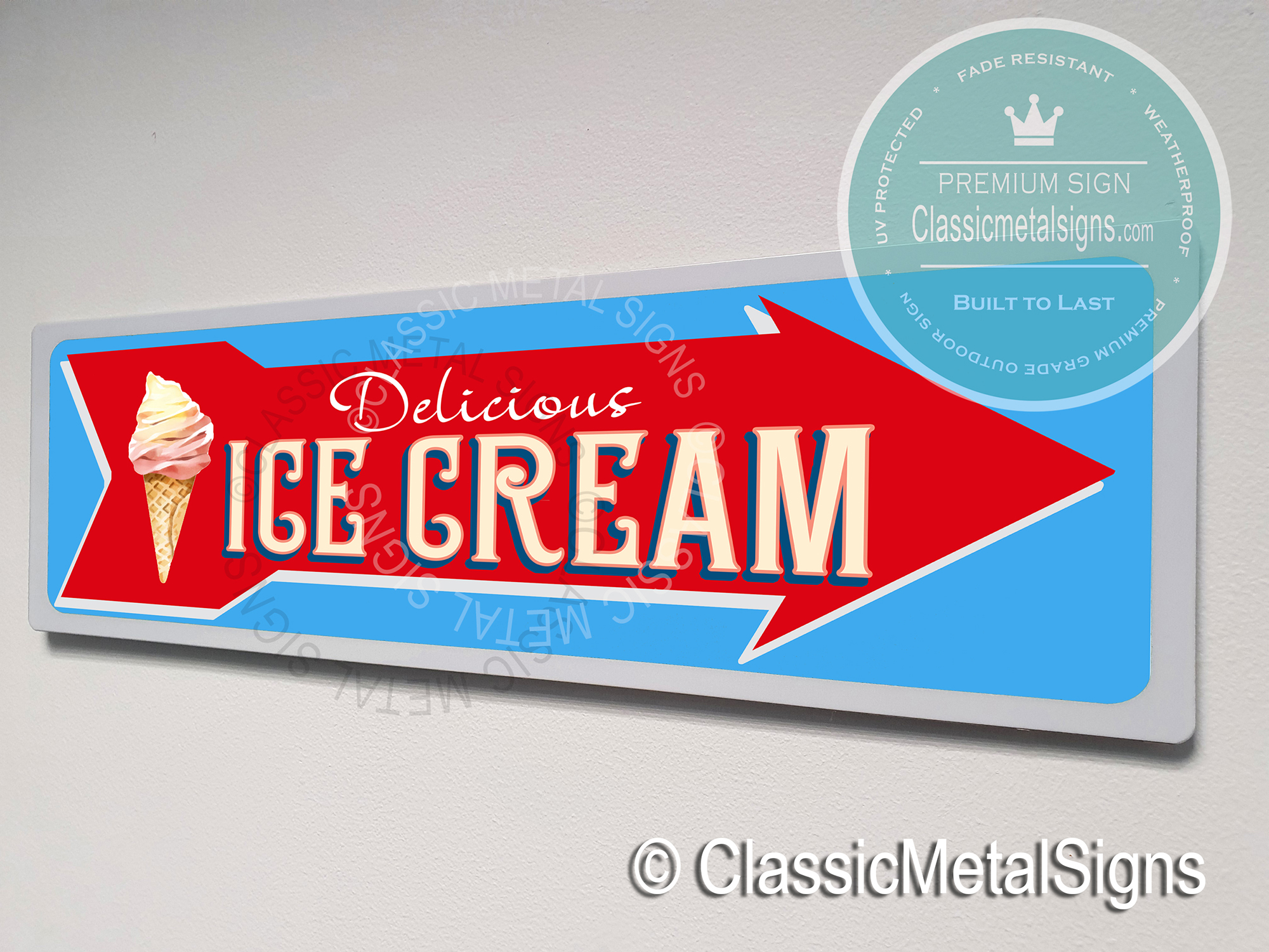 Ice Cream Directional Sign