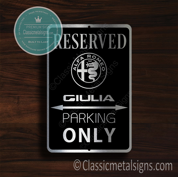 Alfa Romeo Giulia Parking Only Signs