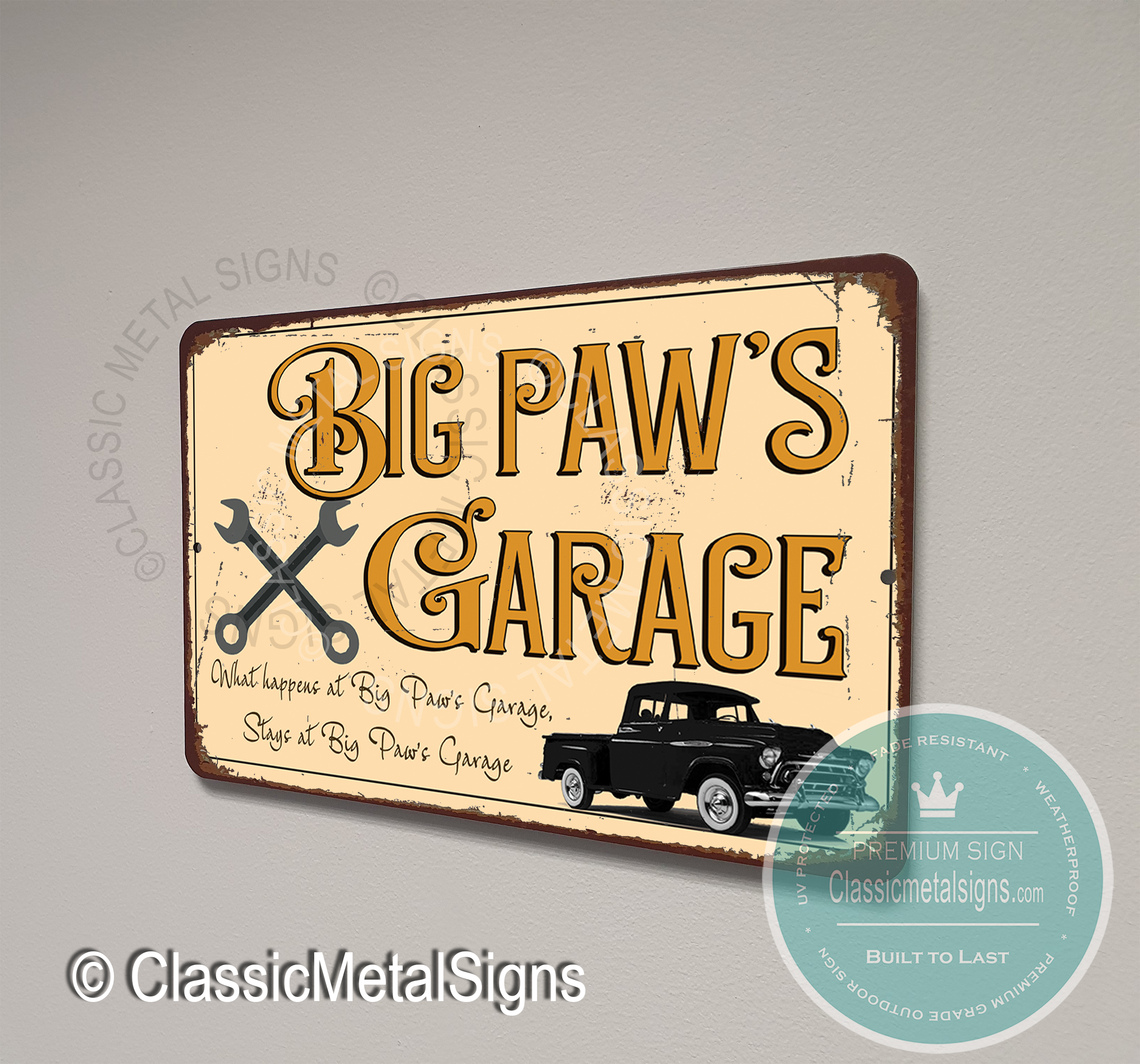 Big Paw's Garage Sign