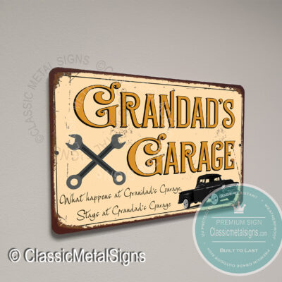 Grandad's Garage Signs