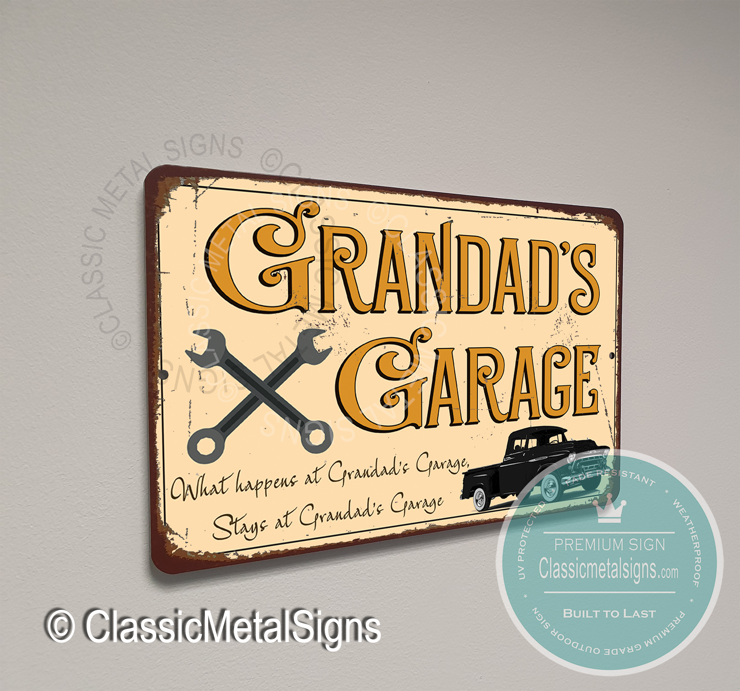 Grandad's Garage Signs