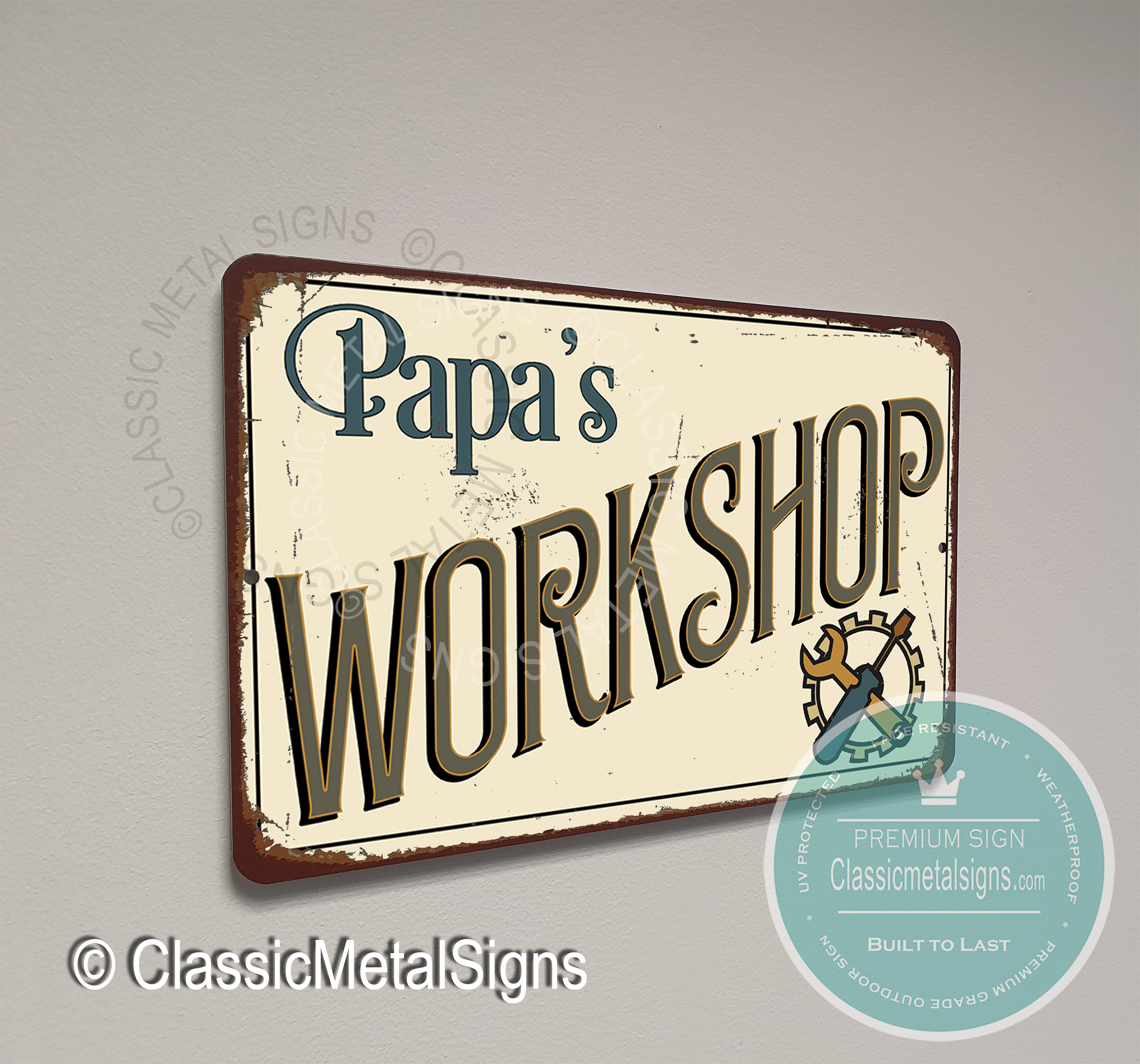 Papa's Workshop Sign