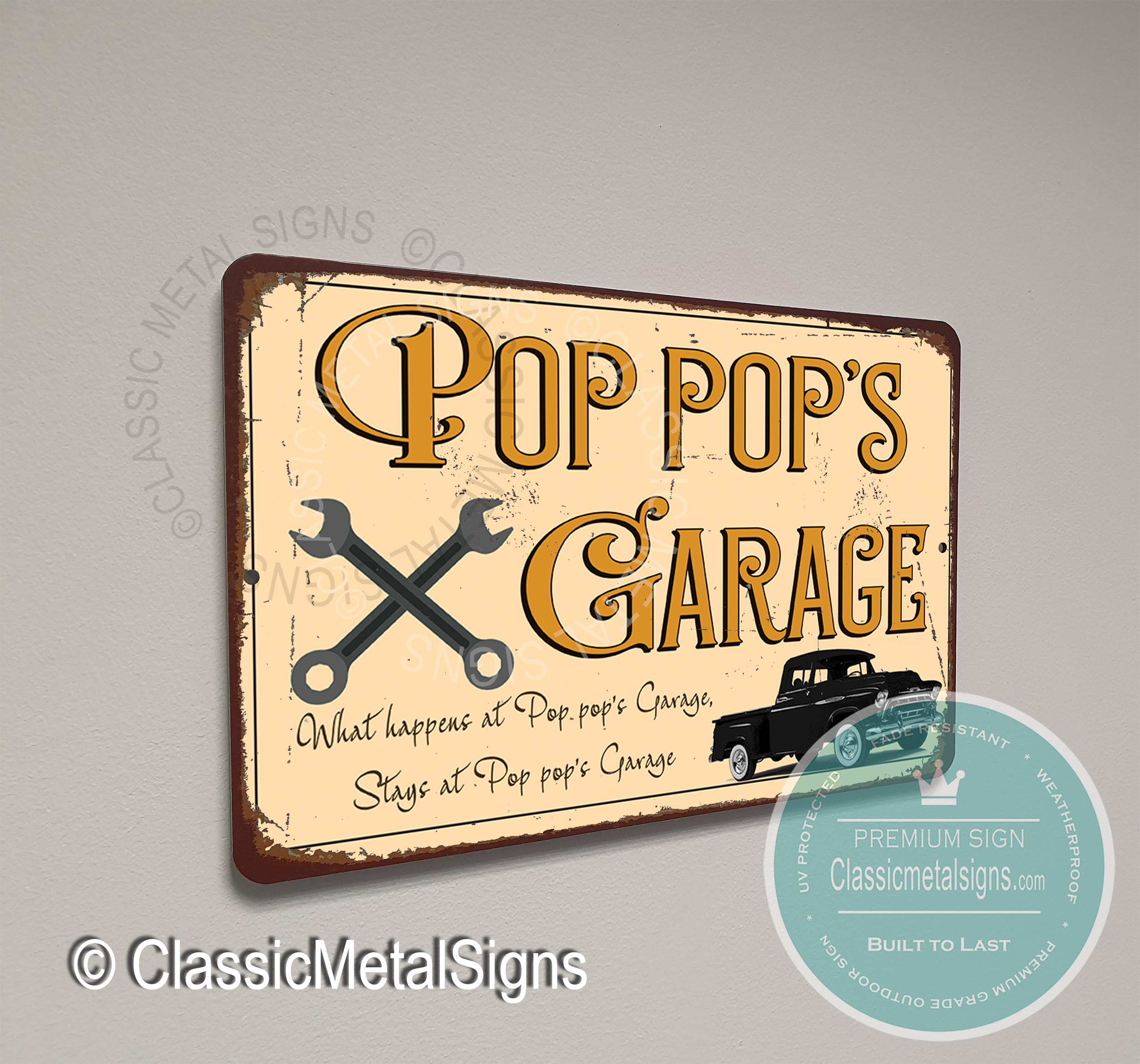 Pop Pop's Garage Signs