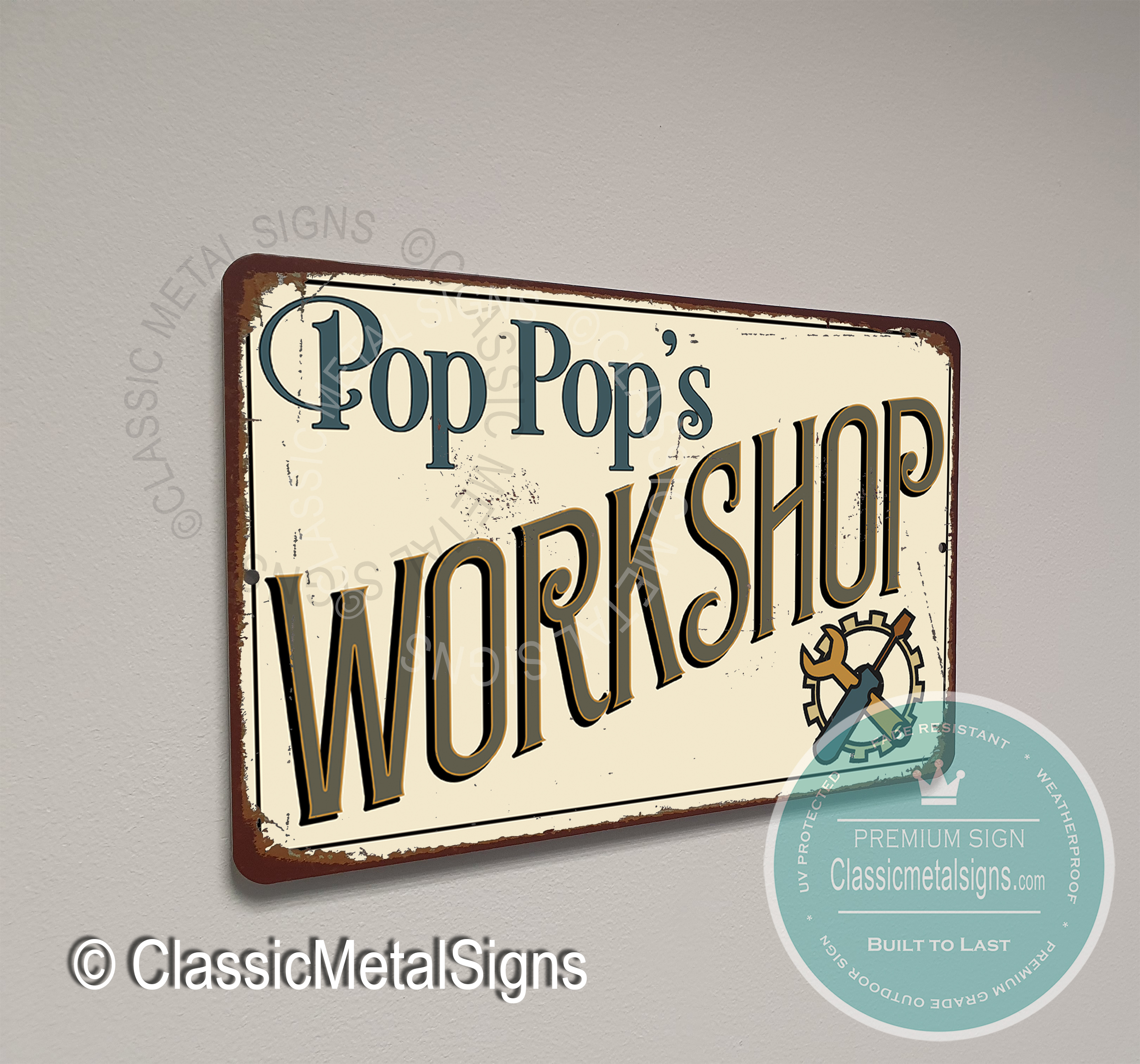 Pop Pop's Workshop Sign