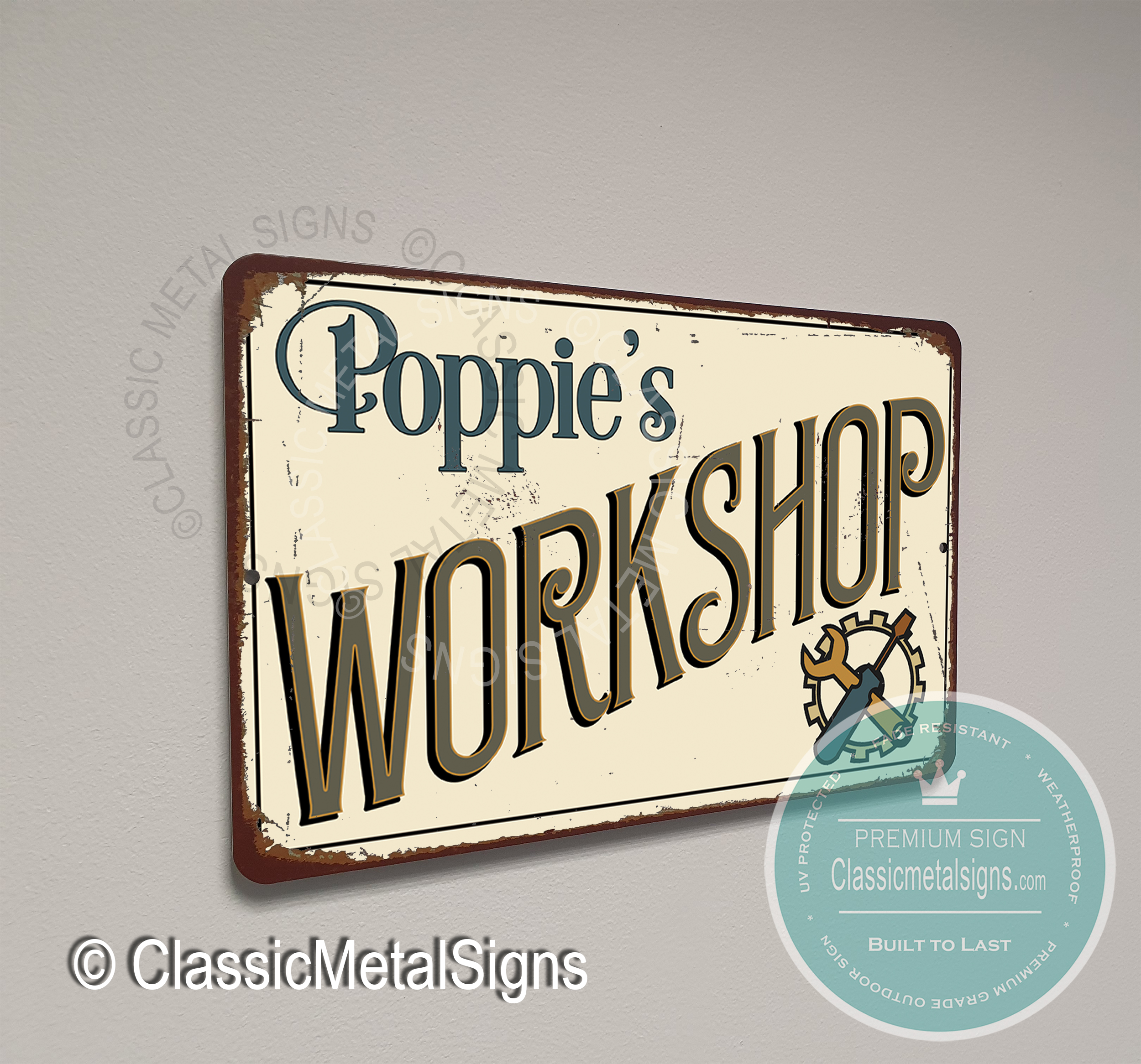 Poppie's Workshop Sign