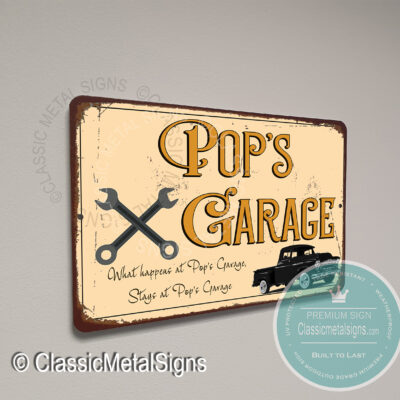 Pop's Garage Signs