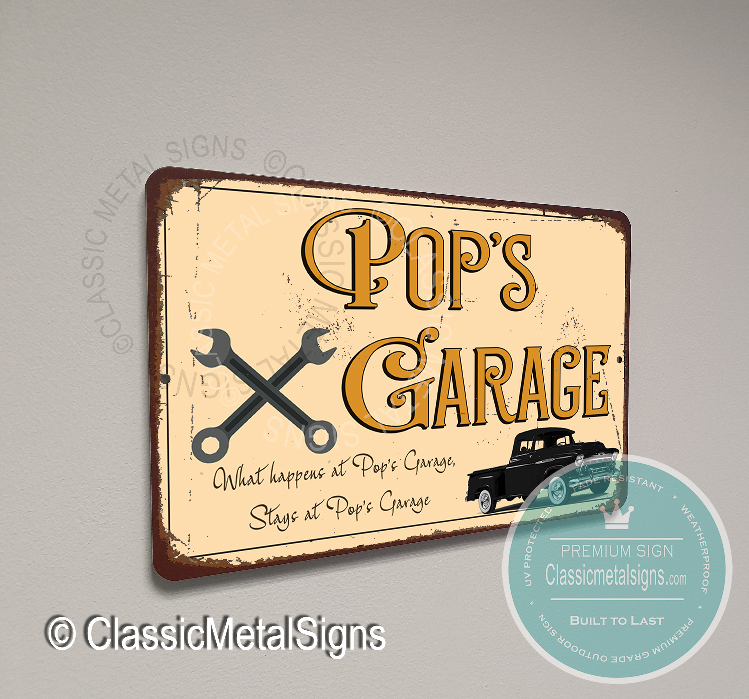 Pop's Garage Signs