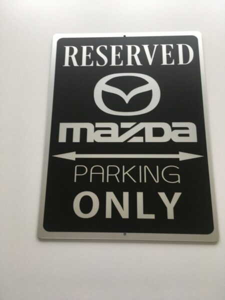 Checkerplate Look Parking Sign Metal MazdA RX3 4-door-18 