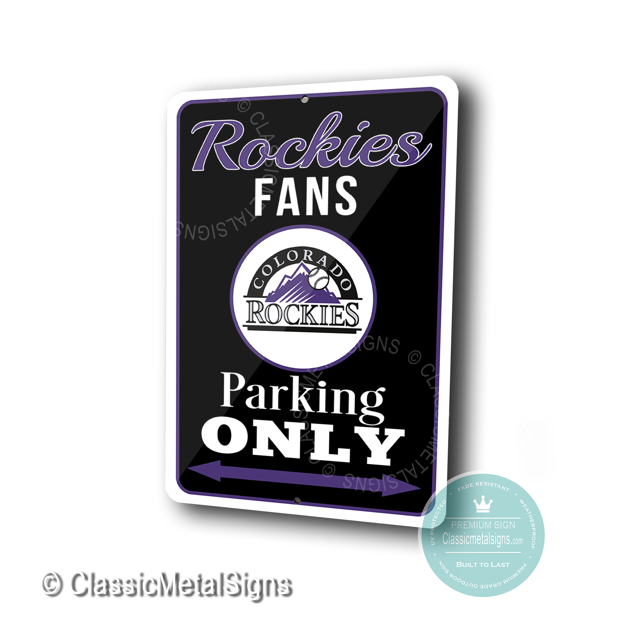 Colorado Rockies Parking Only signs