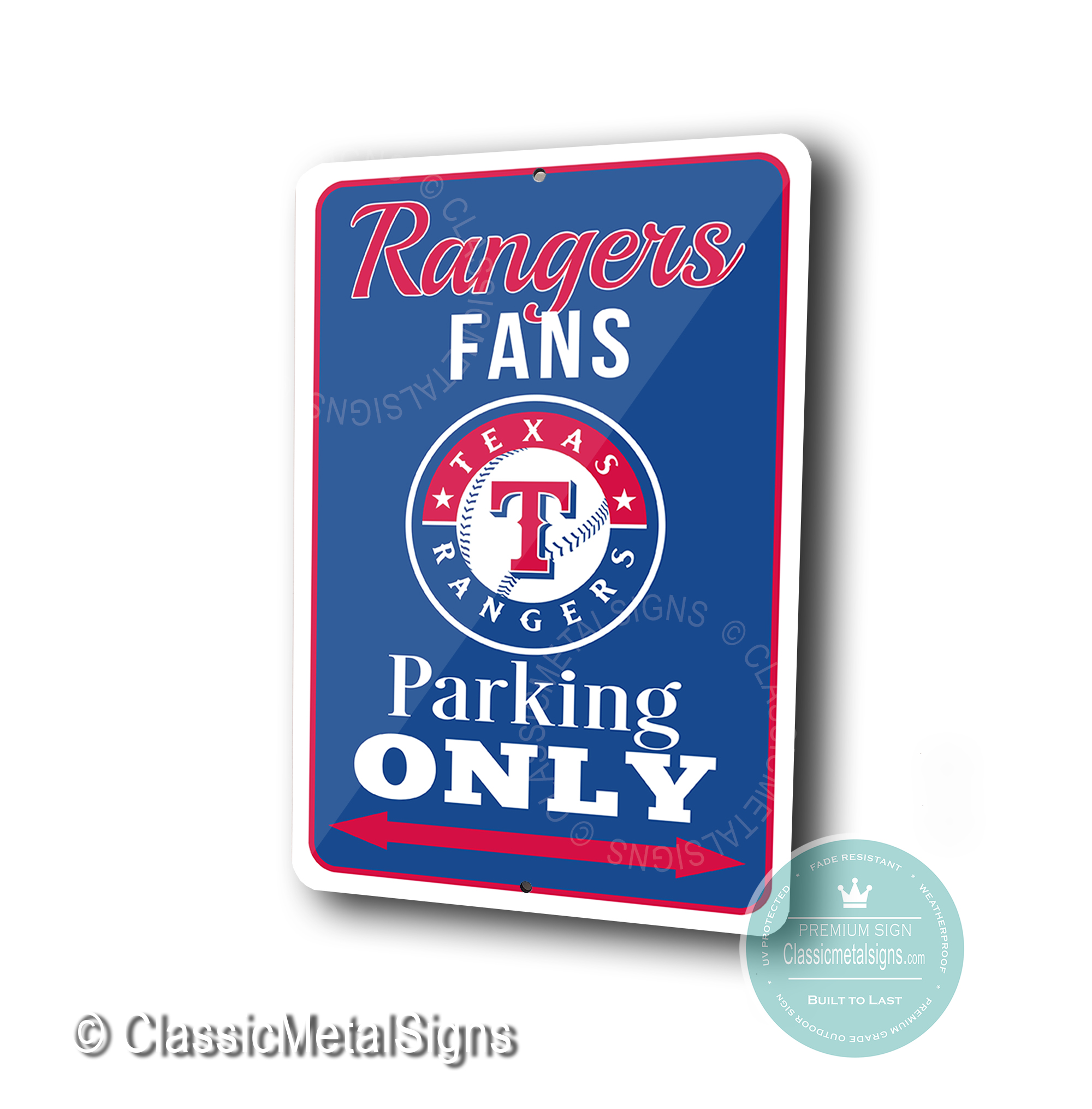 Texas Rangers Parking Only Sign