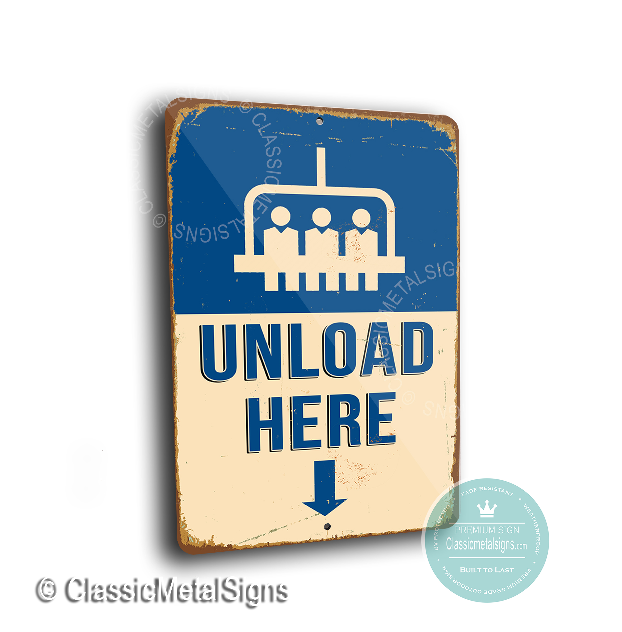 Unload Here Sign