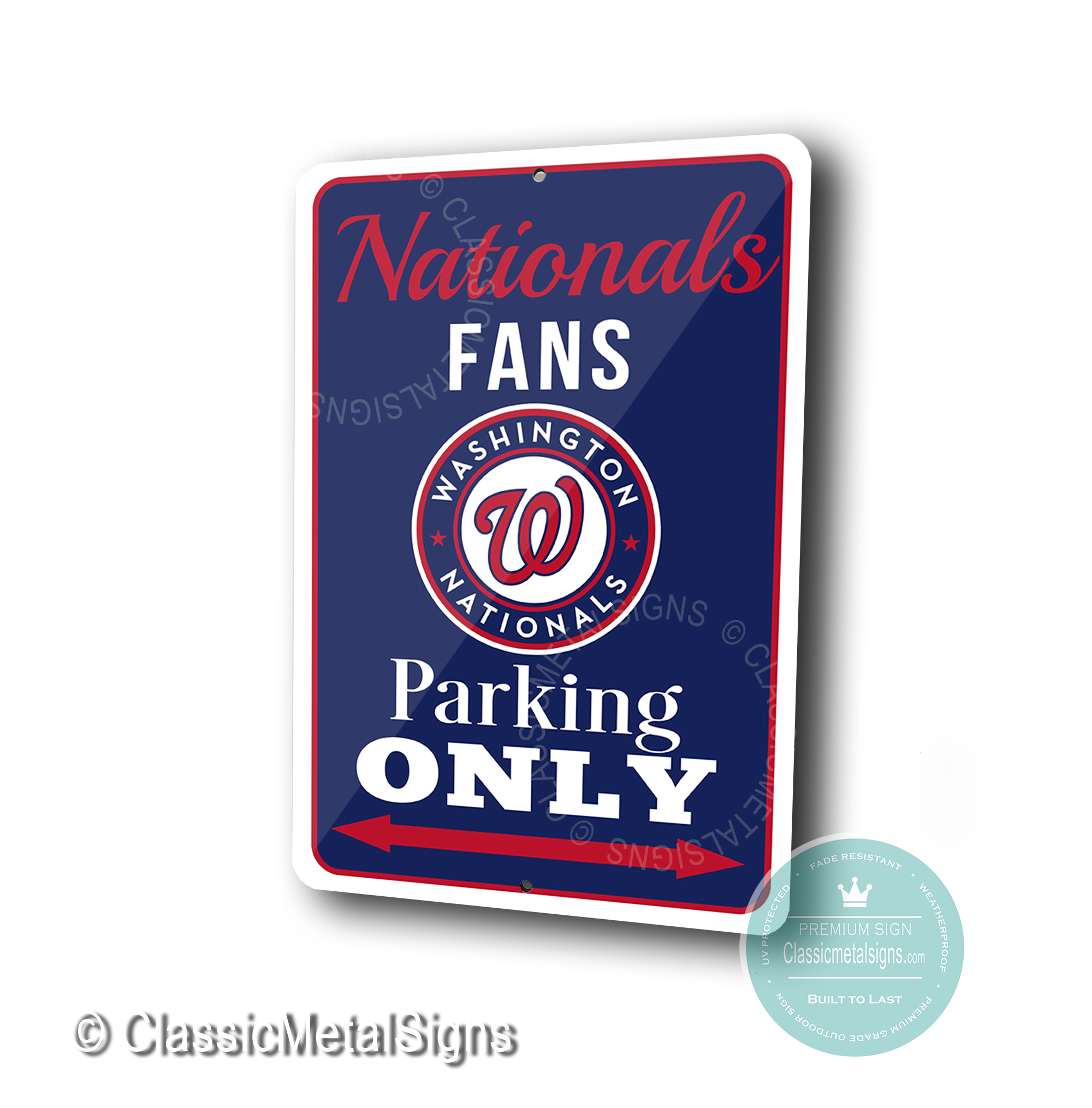 Washington Nationals Parking Only signs