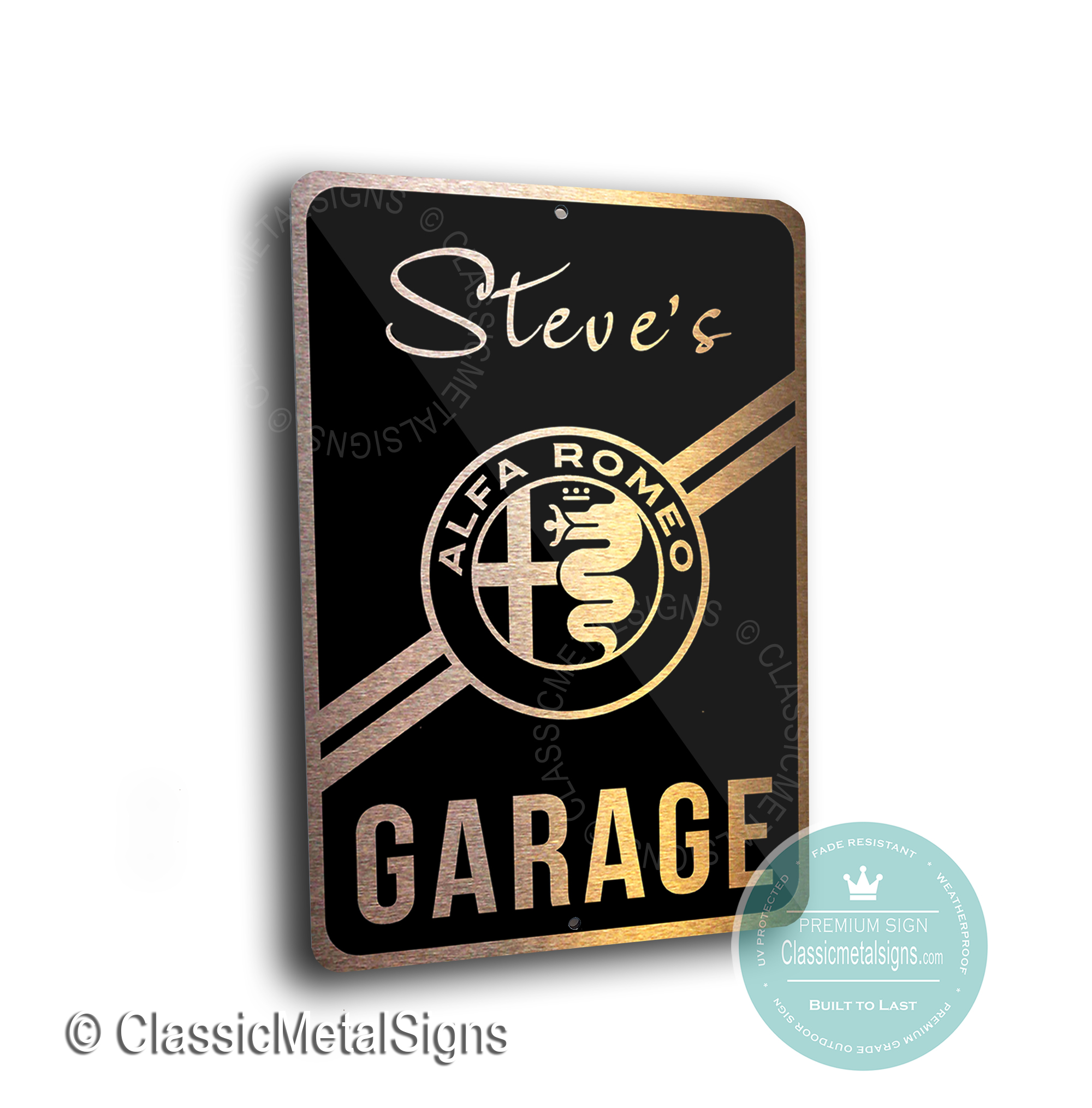 Custom Alfa Romeo Garage Sign