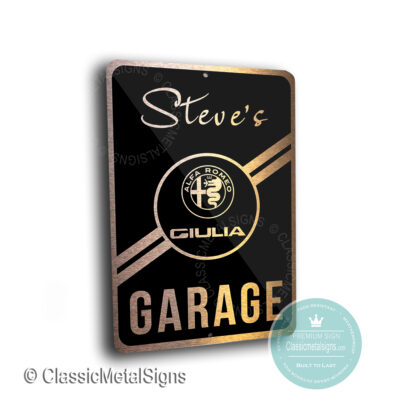 Custom Alfa Romeo Giulia Garage Signs