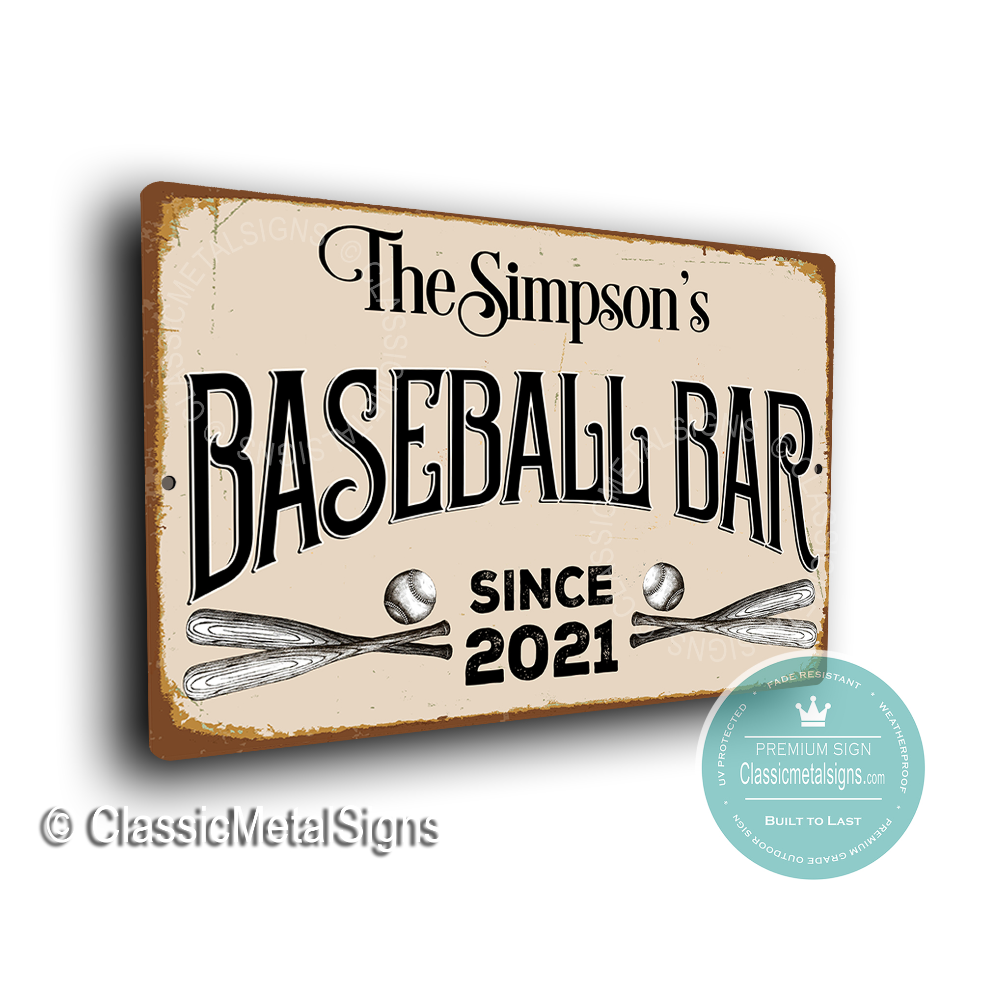 Custom Baseball Bar Signs