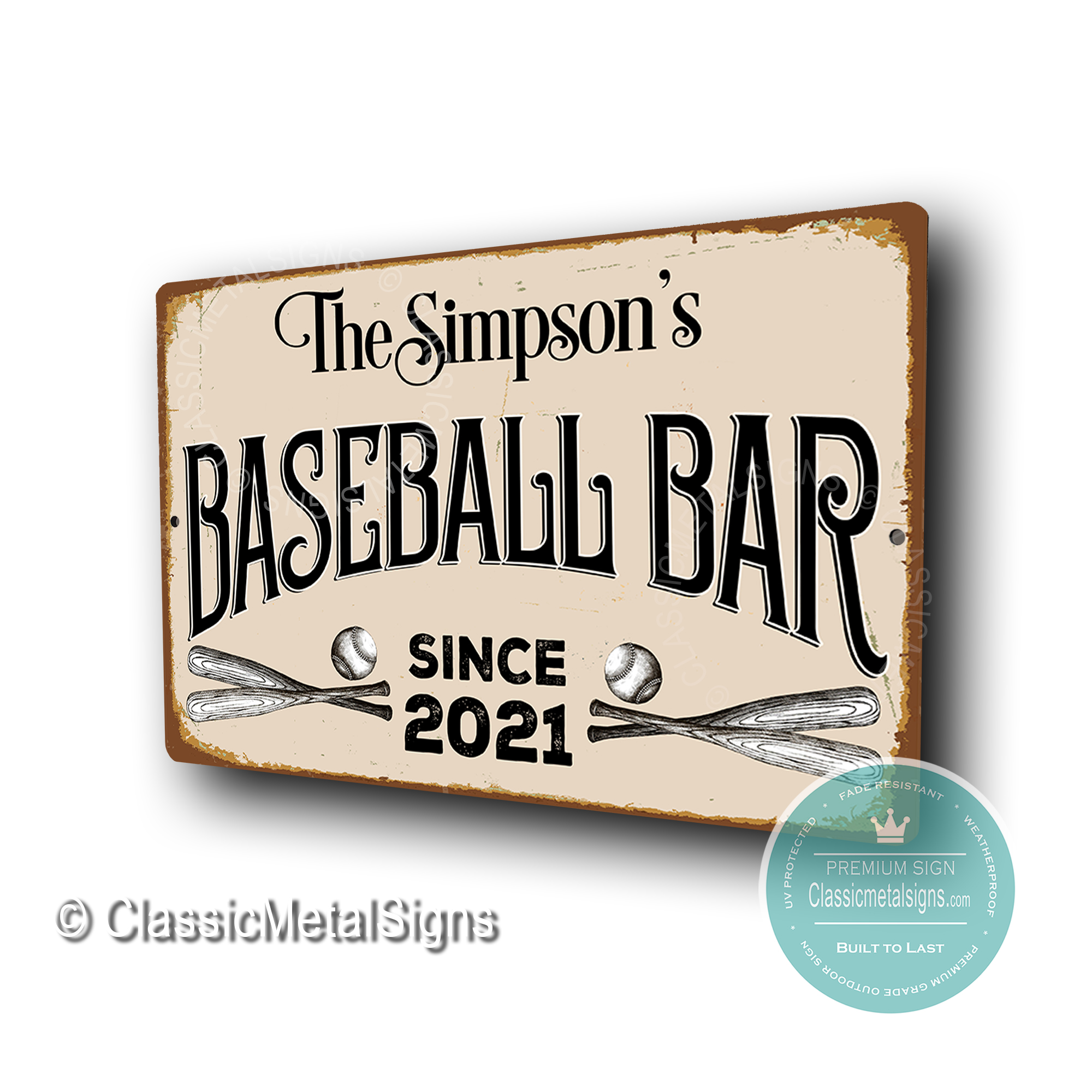 Custom Baseball Bar Signss