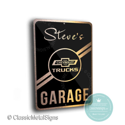 Custom Chevrolet Trucks Garage Signs