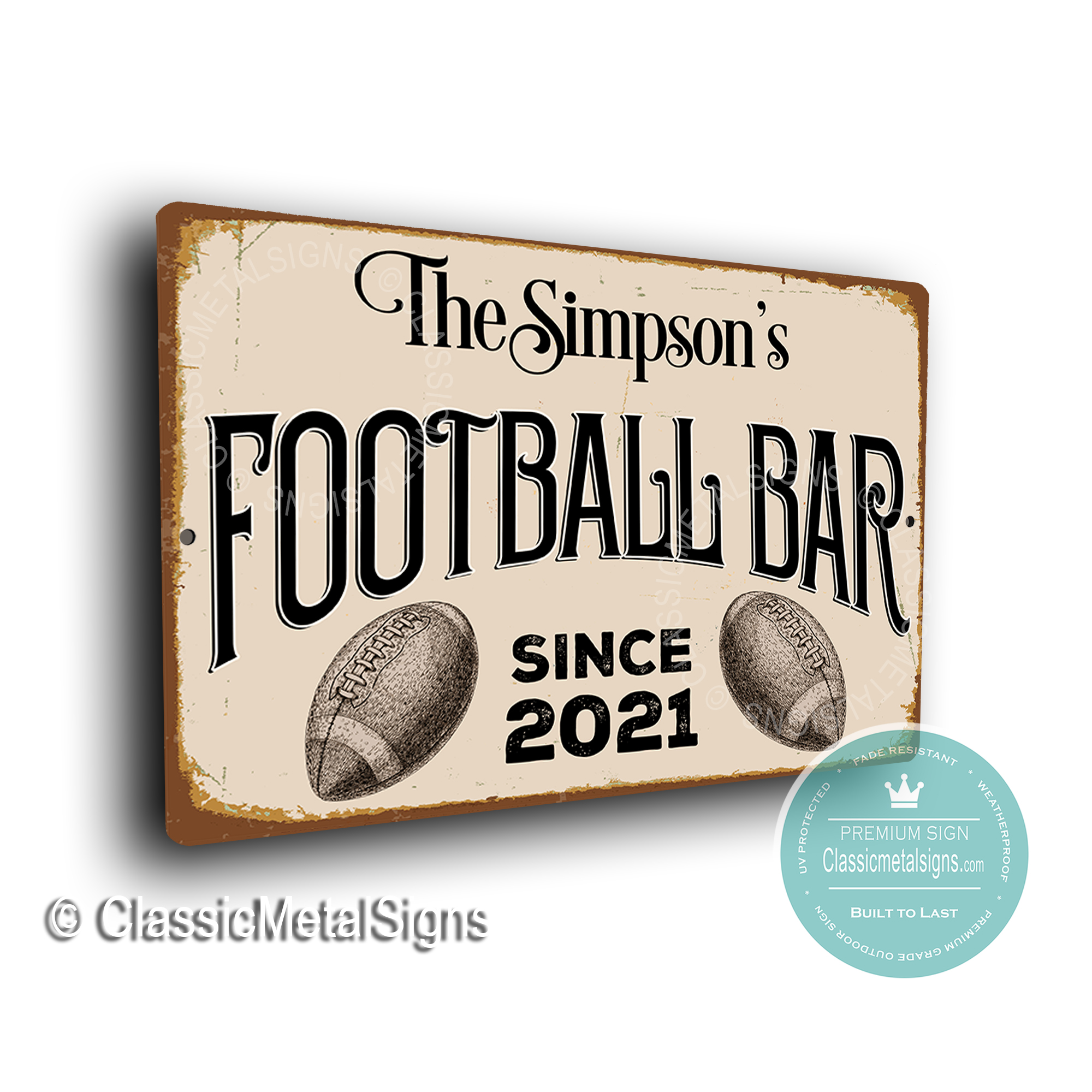 Custom Football Bar Signs