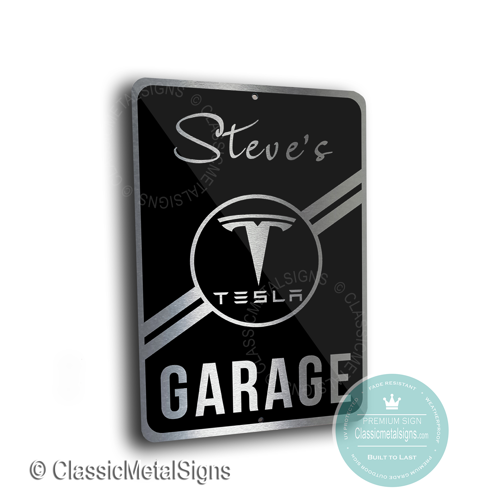 Tesla Garage Signs