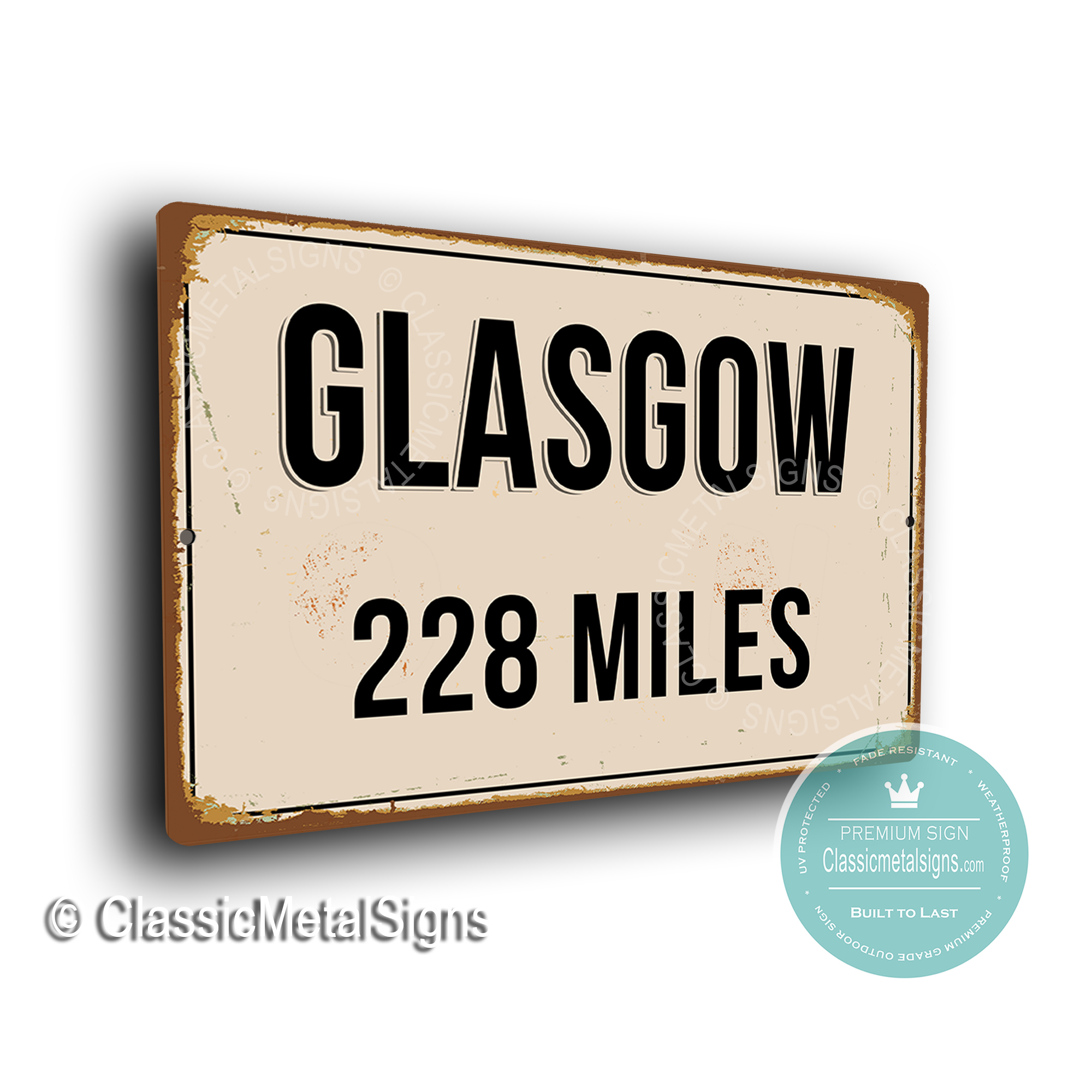 Glasgow Distance Sign Glasgow Street Sign
