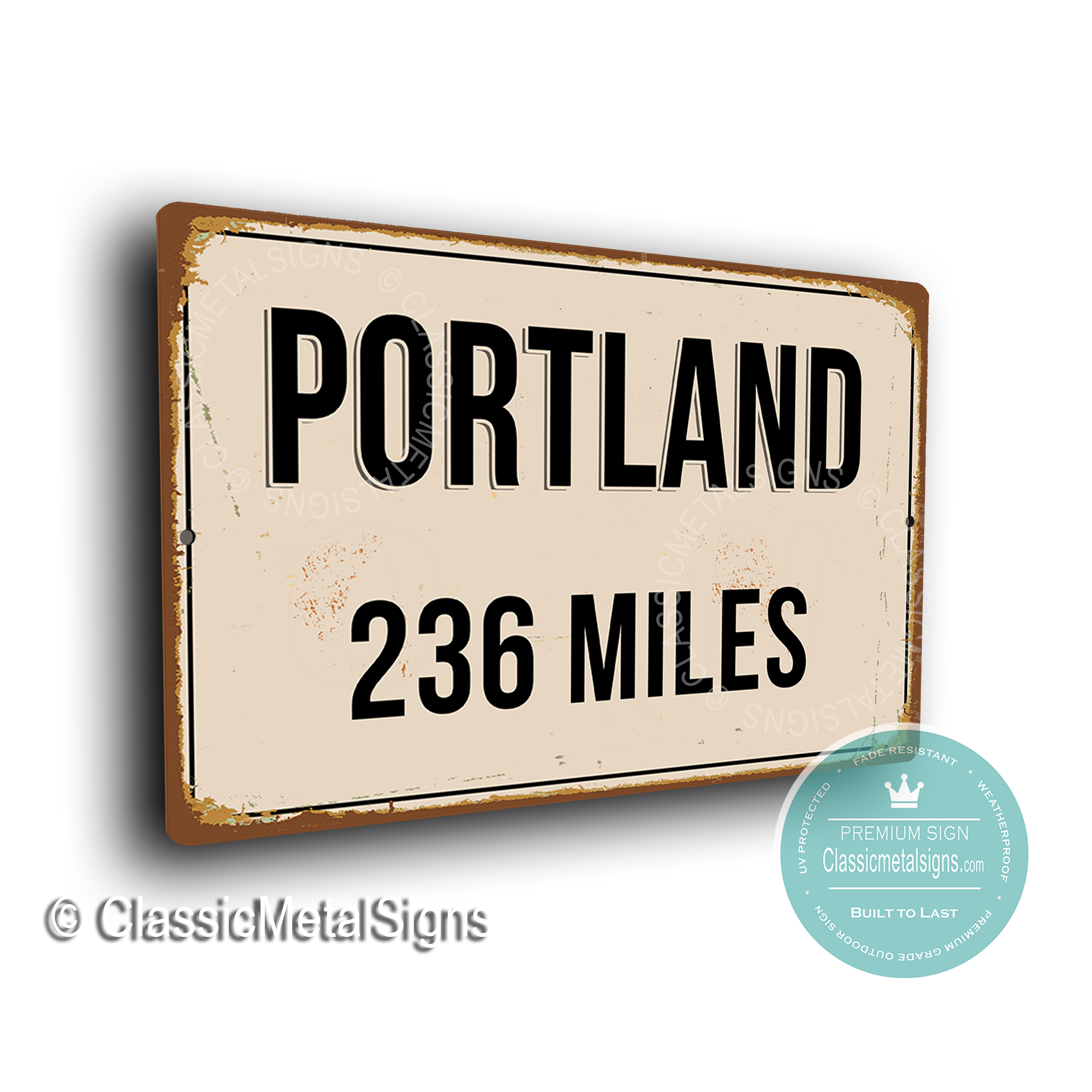 Portland Distance Sign