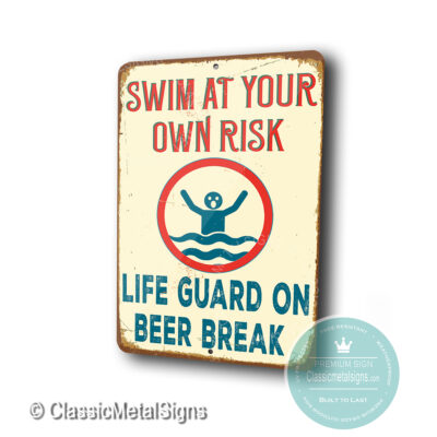 Swim at your own Risk sign