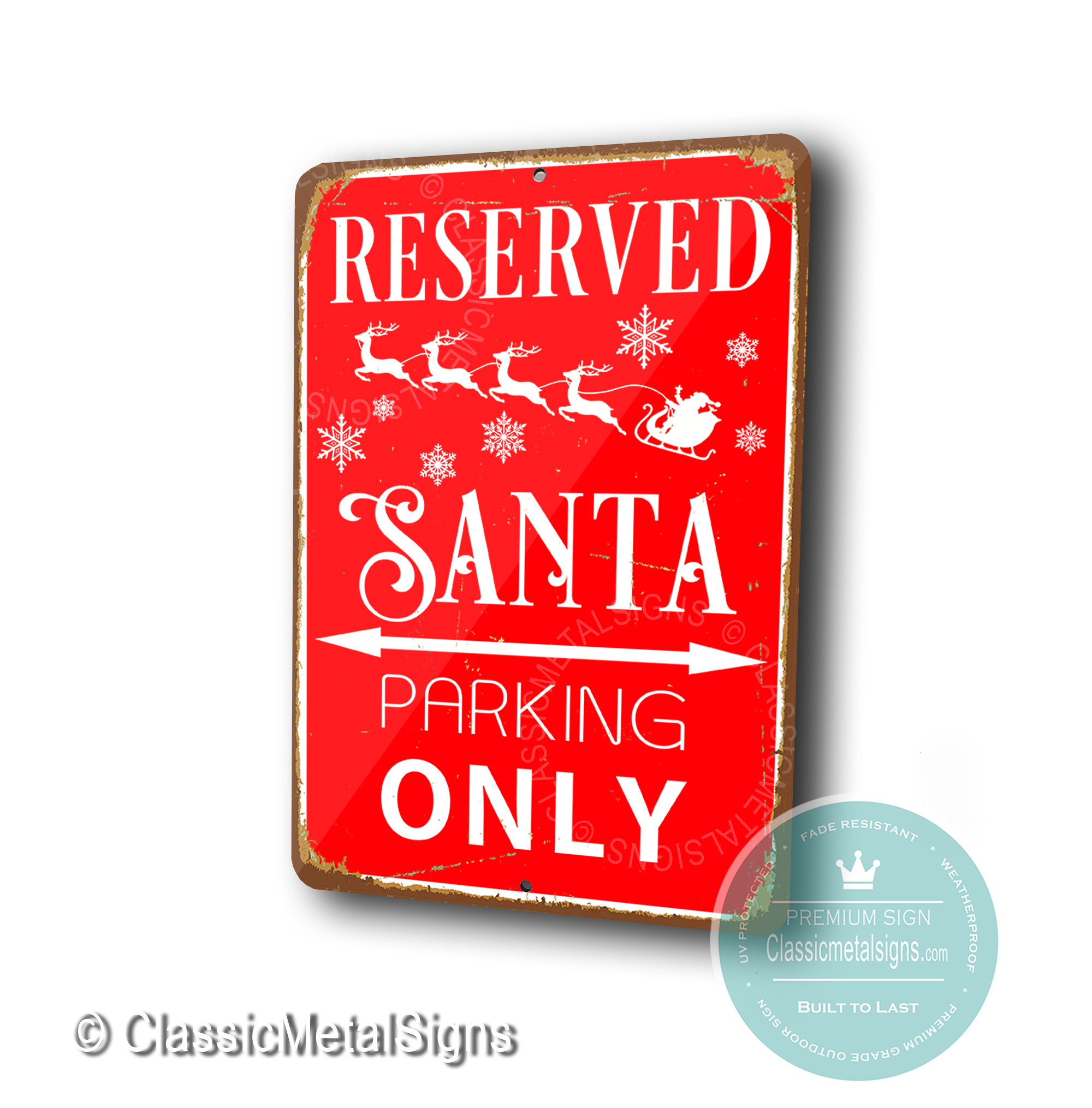 Santa Parking Sign | Christmas Signs | Christmas Decor