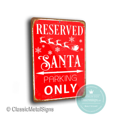 Santa Parking Only Sign