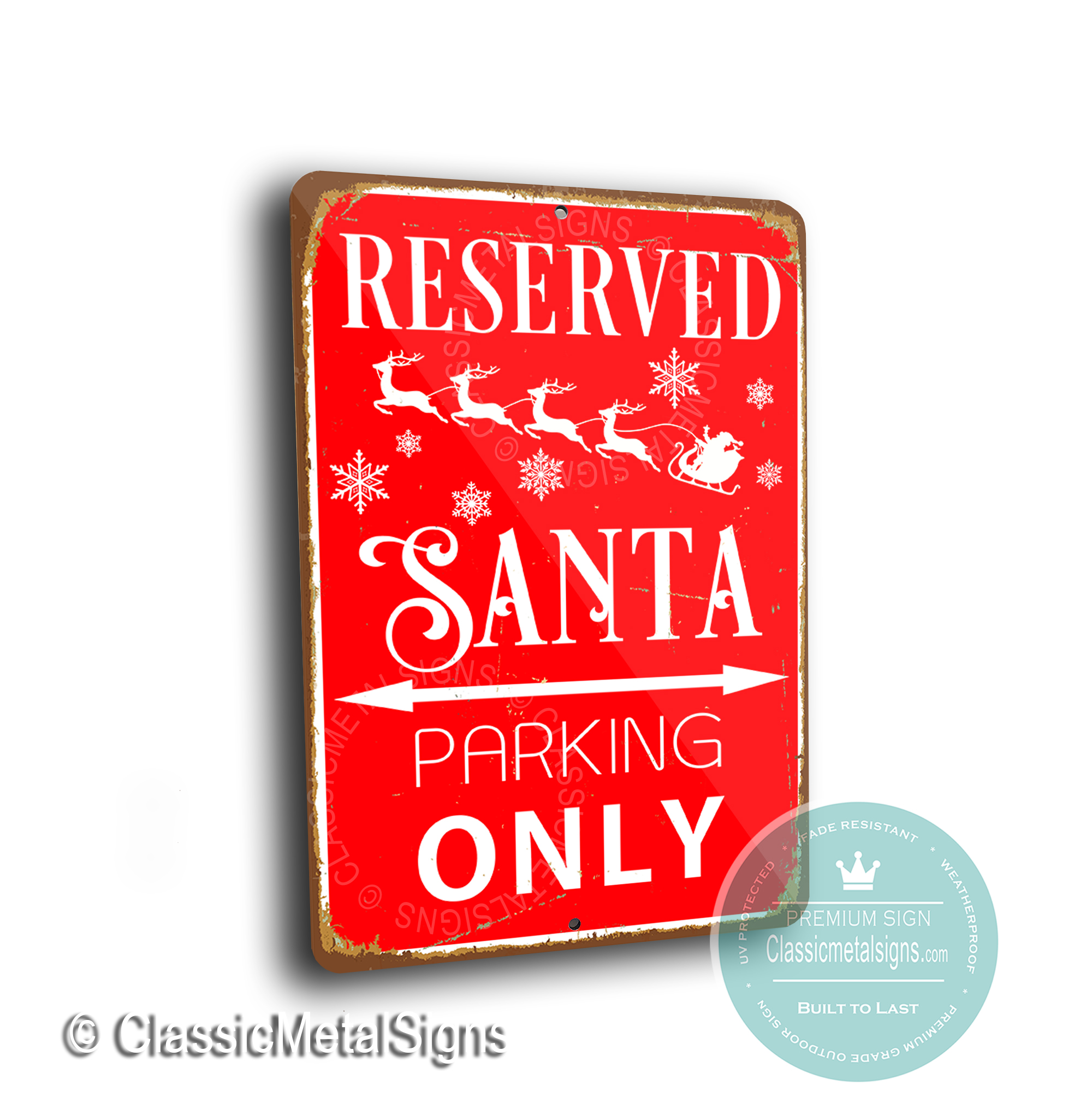 Santa Parking Sign | Christmas Signs | Christmas Decor